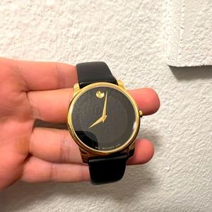 Movado Museum Classic 40mm calfskin leather strap